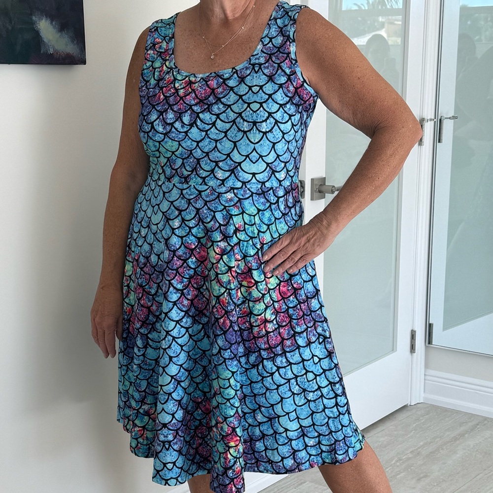 Colorful Mermaid Stretch Dress 👗